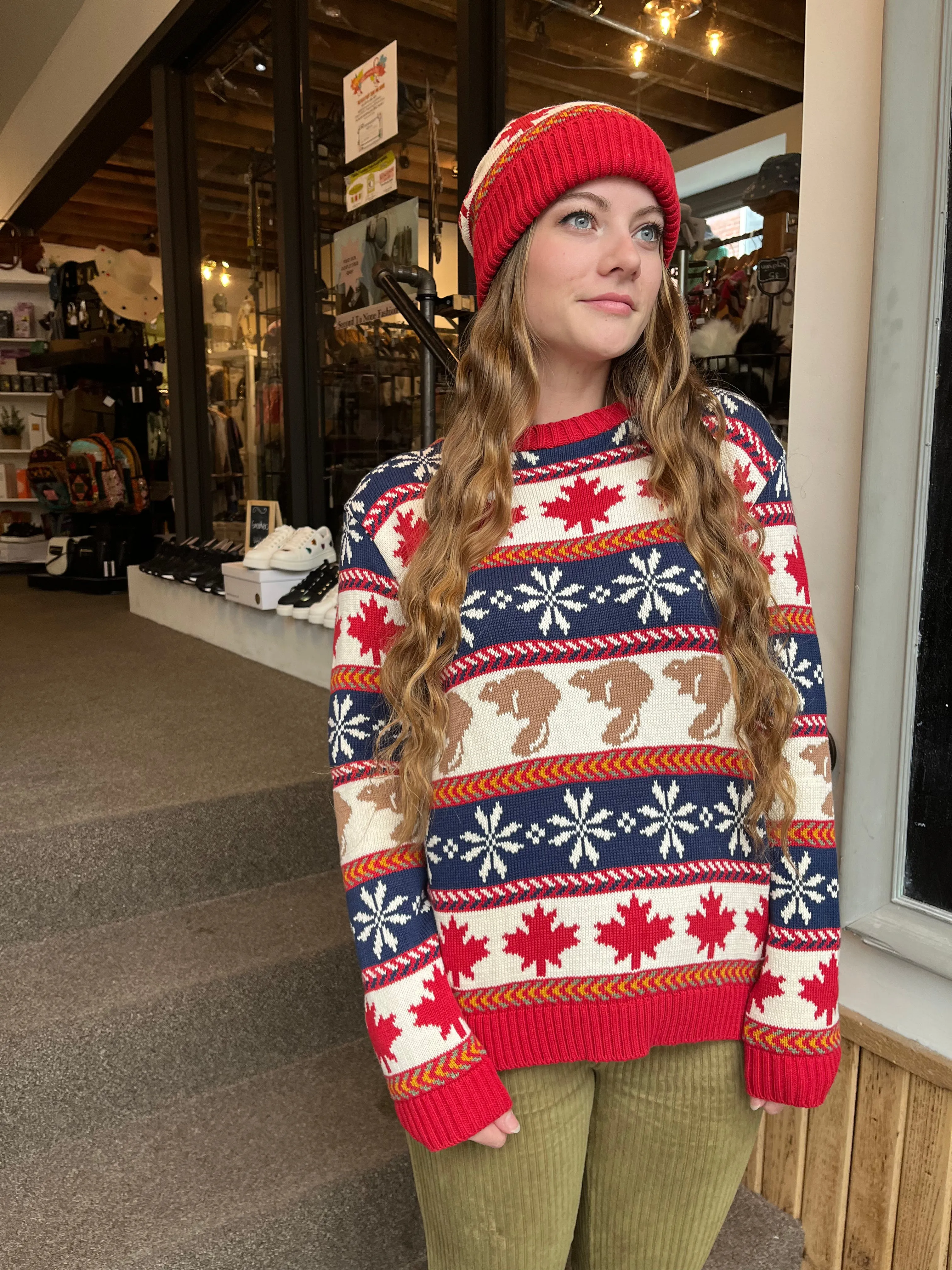 100% Cotton Canadiana Fairisle Sweater