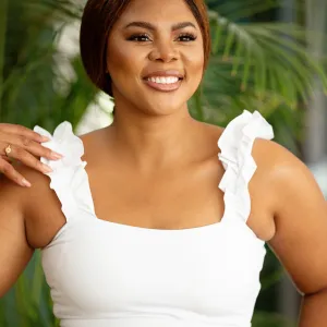 BELLE Delicate Crop Top | White