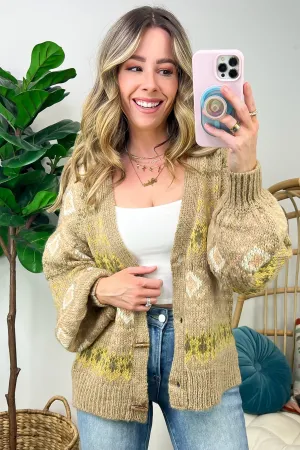 Billie Geo Print Knit Button Cardigan - FINAL SALE