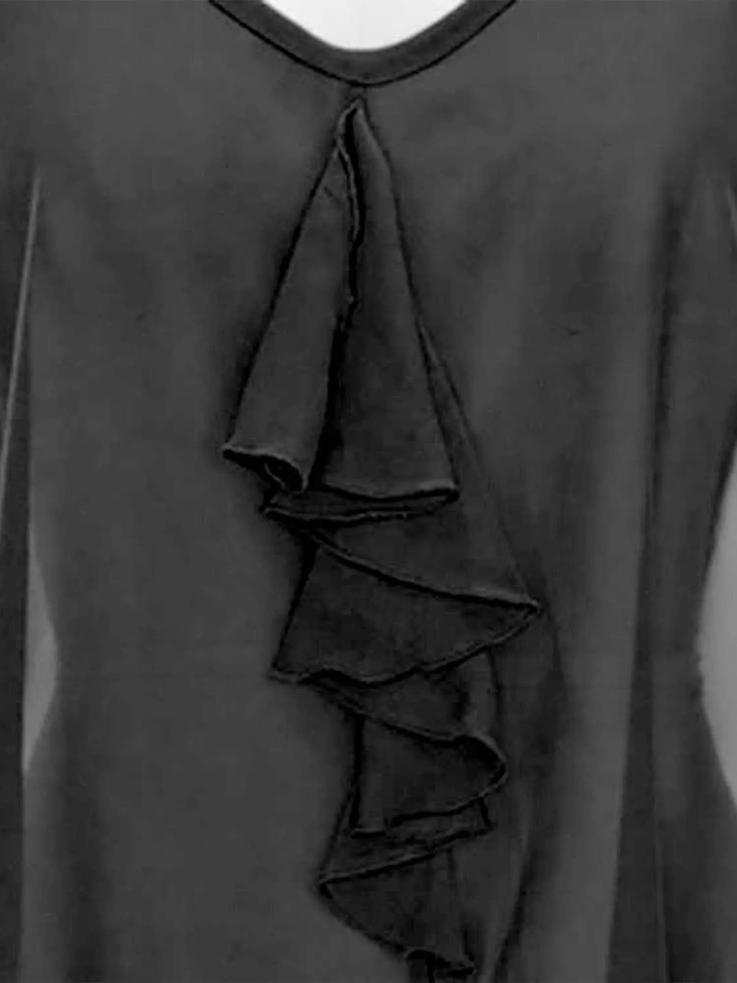 Black Sleeveless Sheer Ruffled Top Size Small