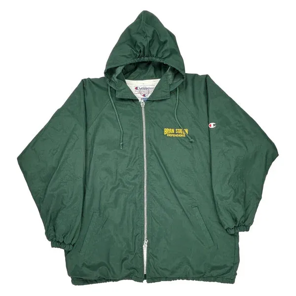 Bryan Station Defenders Champion Oversized Windbreaker - Large Green Nylon