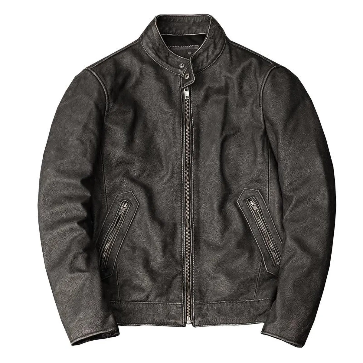 Casual Vintage Motorcycle Leather Jacket