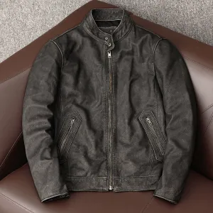 Casual Vintage Motorcycle Leather Jacket
