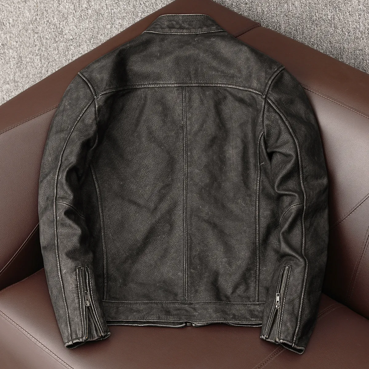 Casual Vintage Motorcycle Leather Jacket