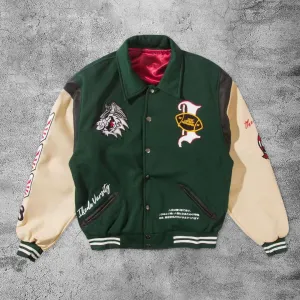 Casual wolves varsity rugby baseball jacket