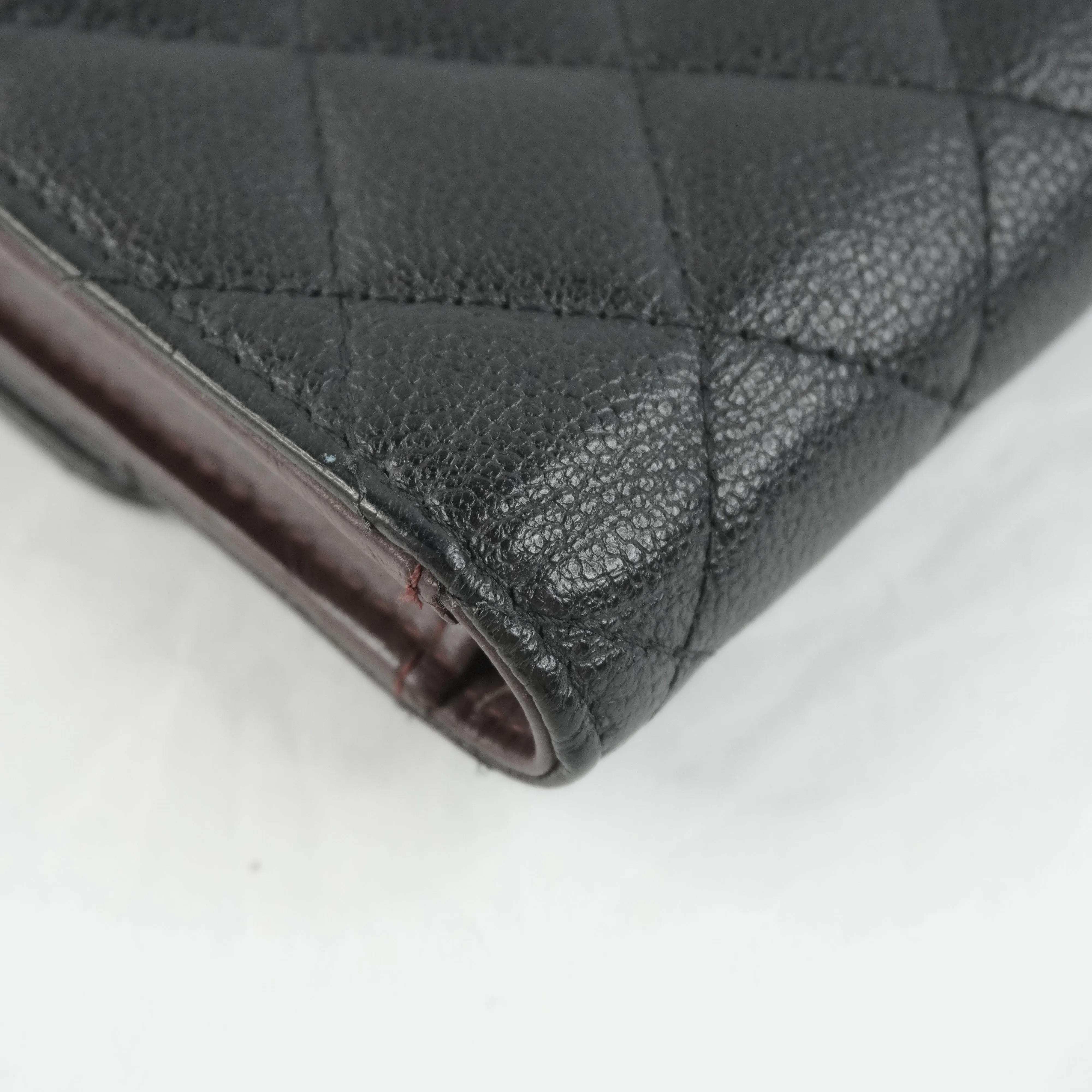 Chanel Compact Wallet Black SHW Caviar