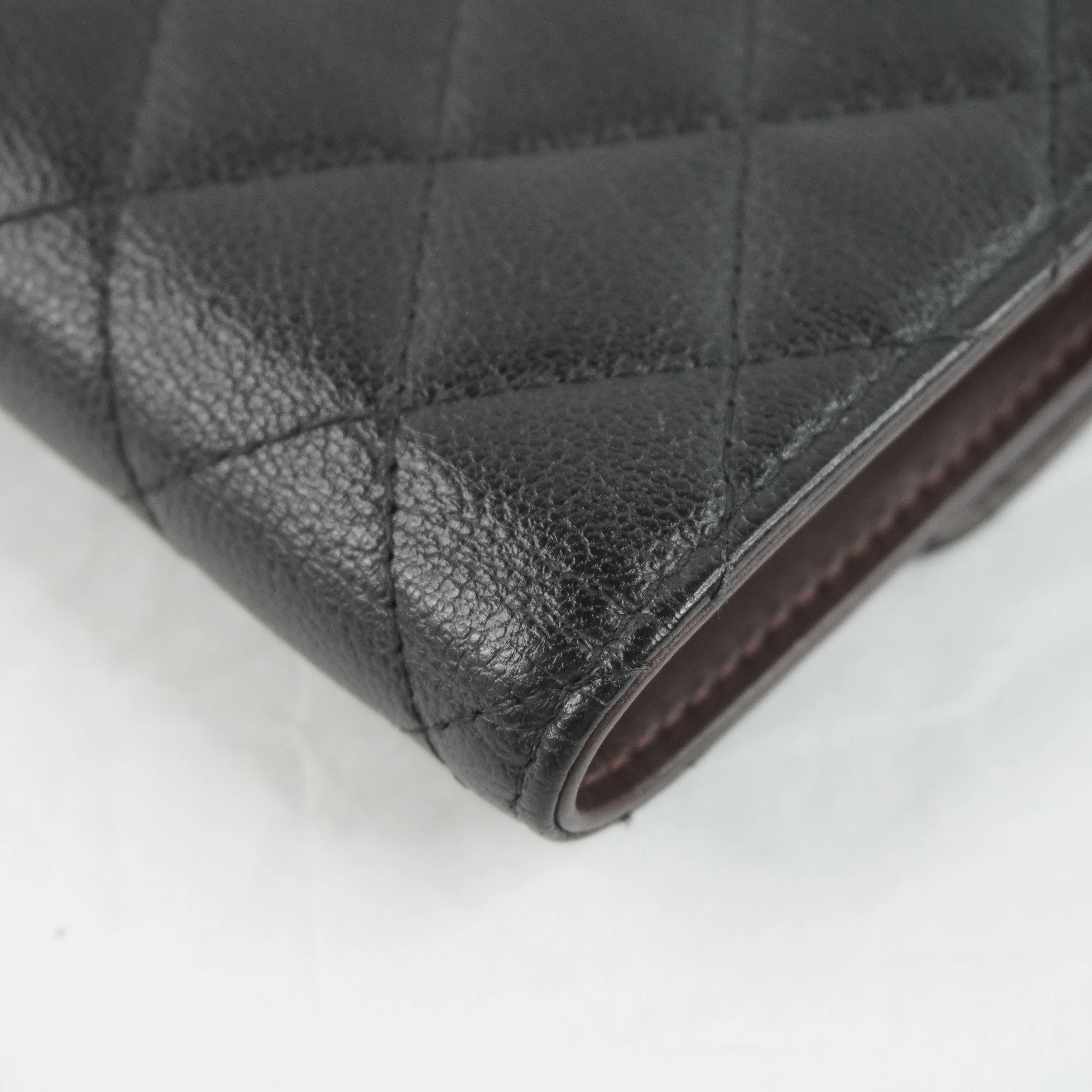 Chanel Compact Wallet Black SHW Caviar