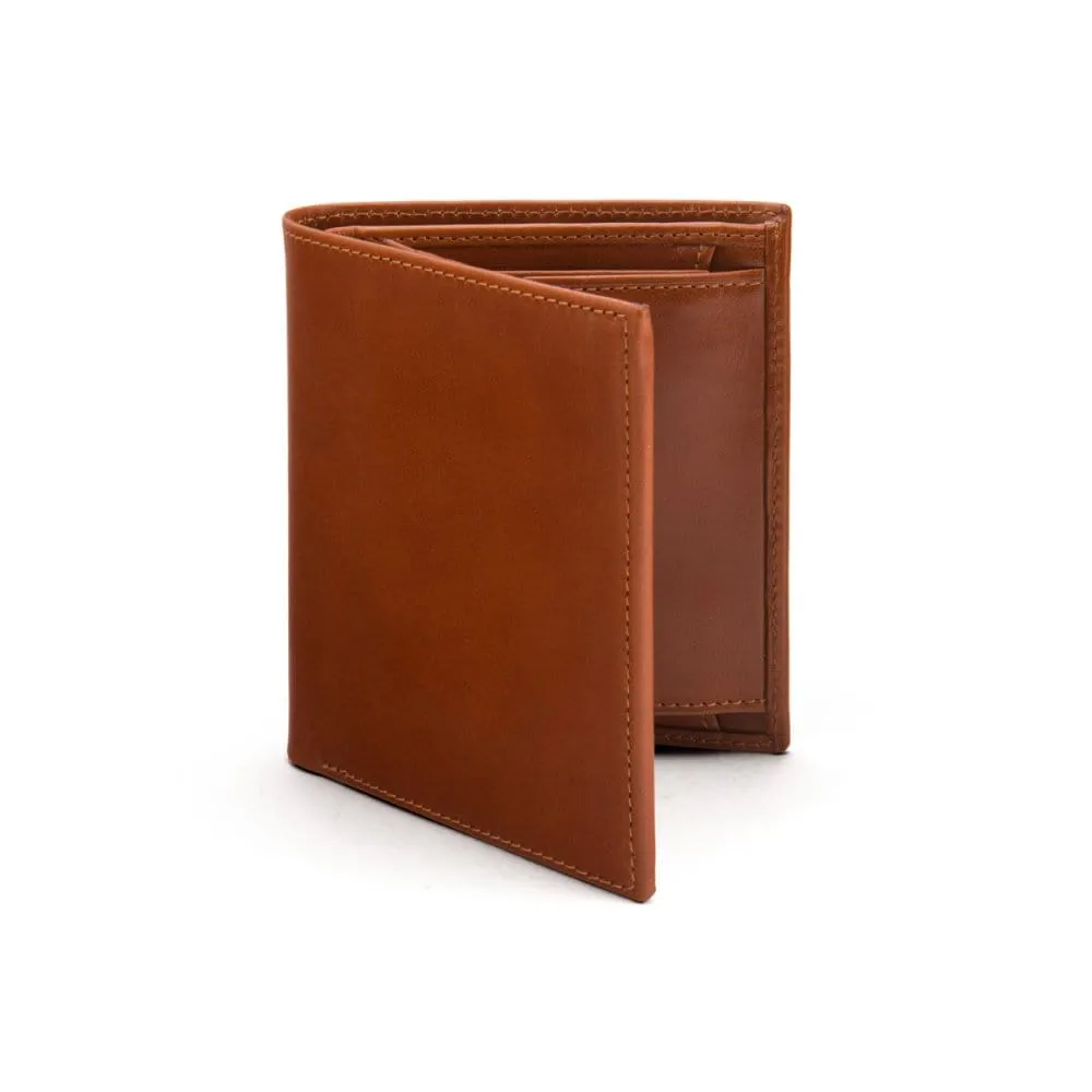 Compact Leather Wallet With Coin Purse - Havana Tan