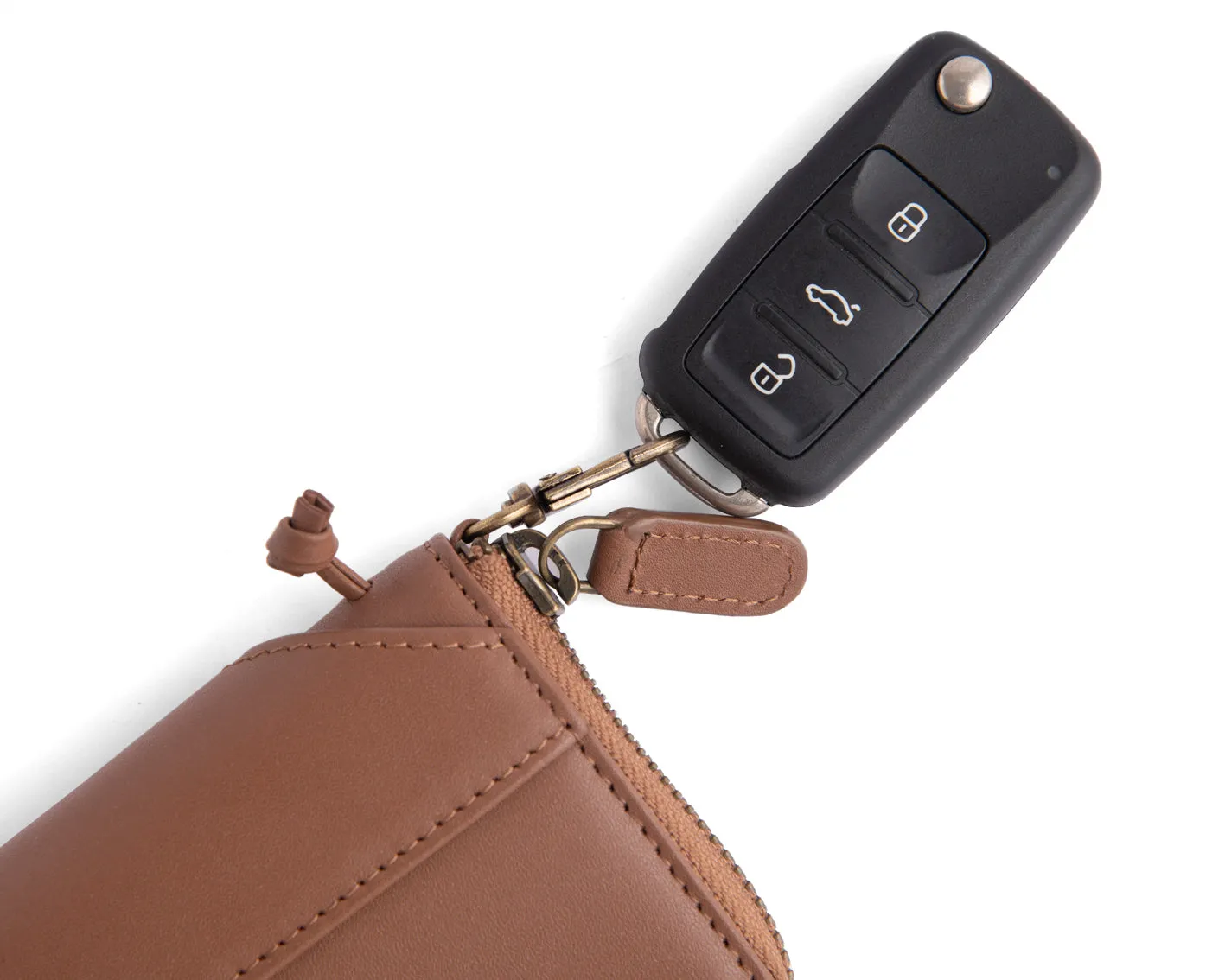 Compact Zipper Wallet - TAN