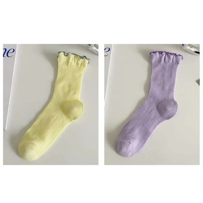 Contrast Trim Socks Set