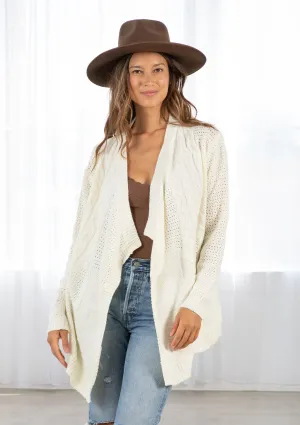 Cozy Wool Blend Cable Knit Cardigan
