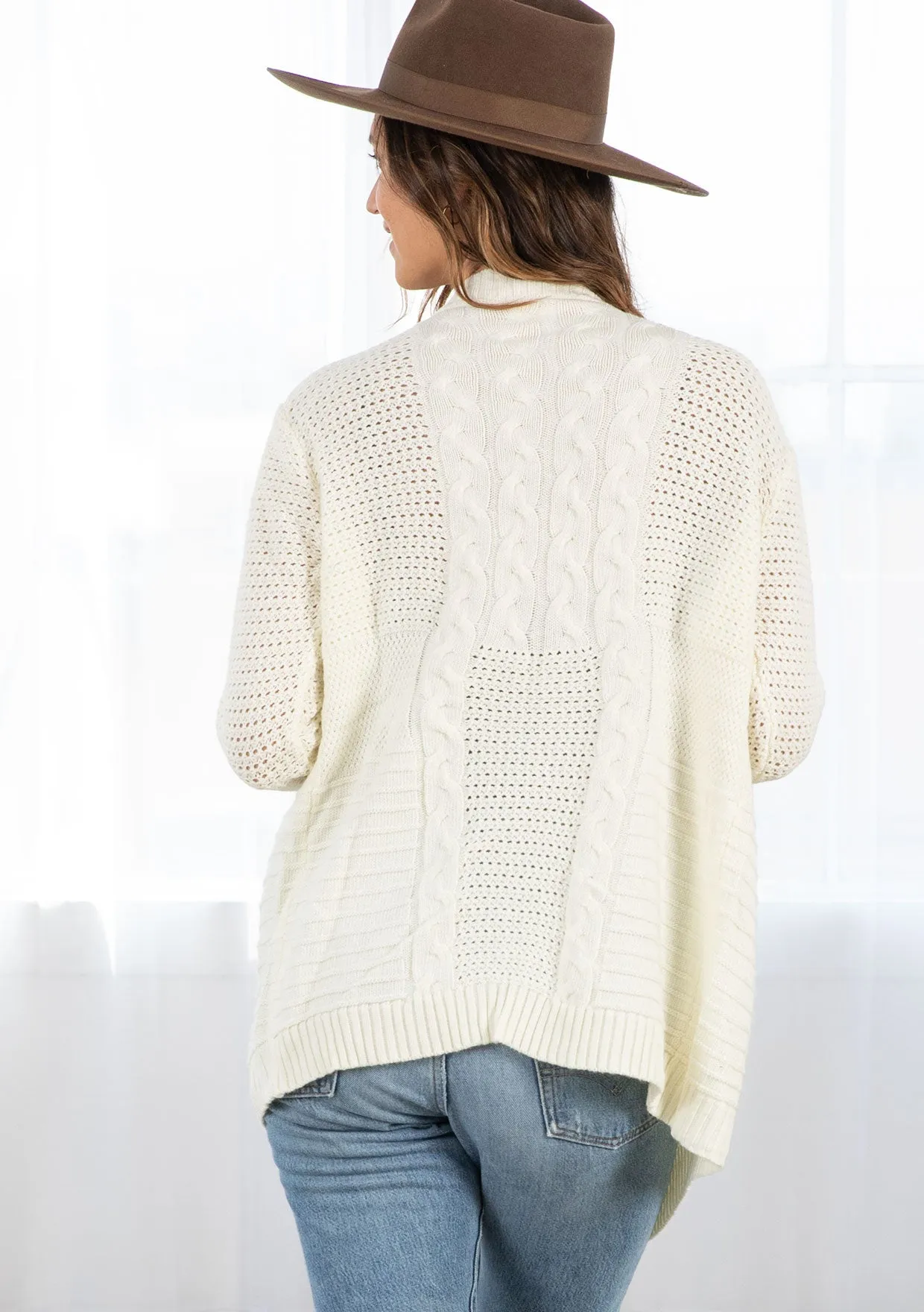 Cozy Wool Blend Cable Knit Cardigan