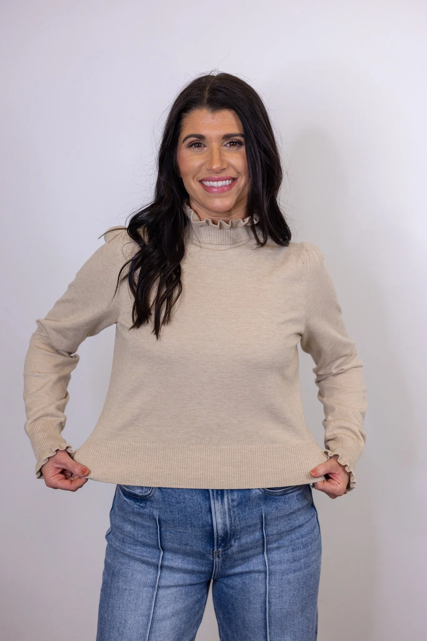 Delicate Darling Oatmeal Knit Top