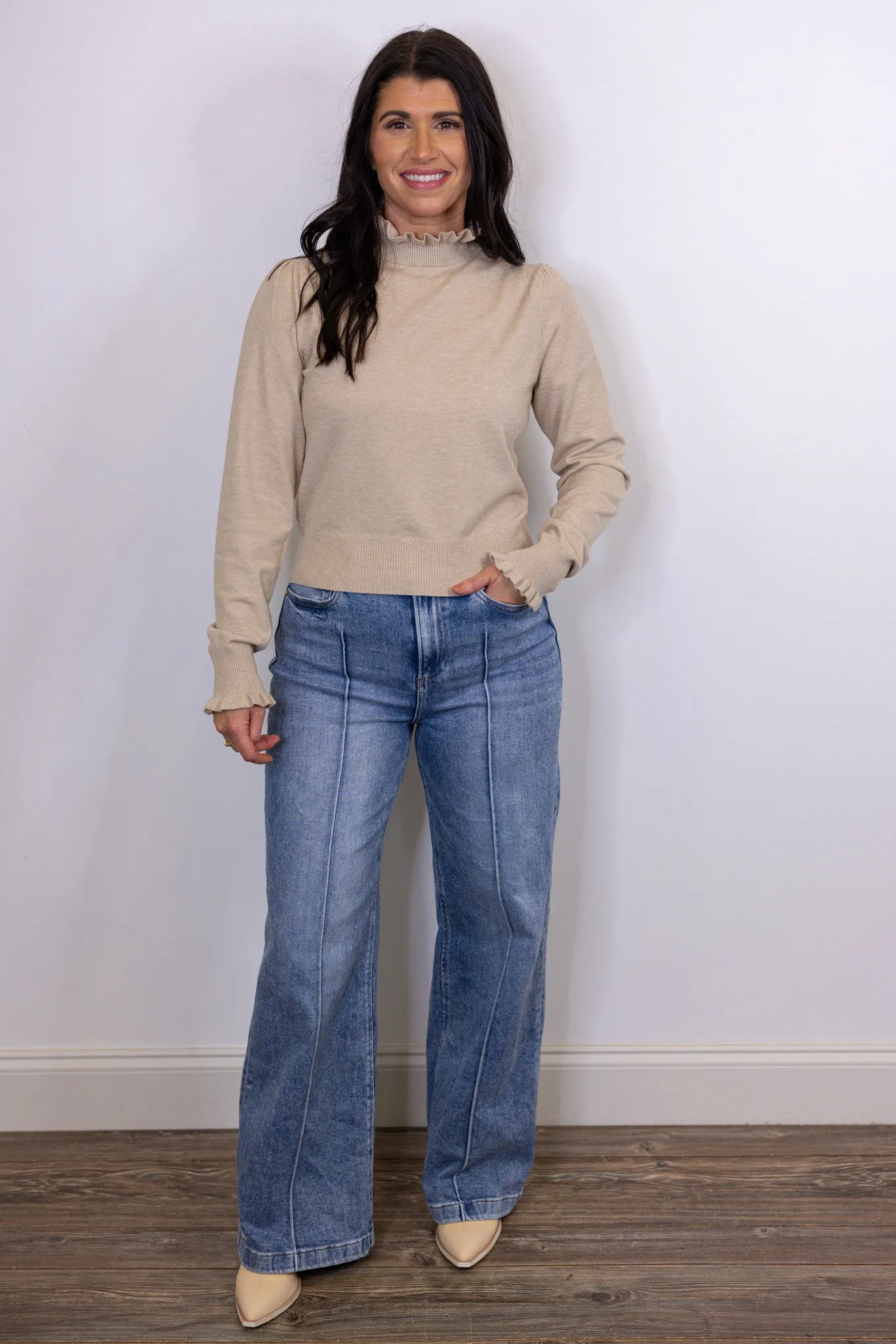 Delicate Darling Oatmeal Knit Top