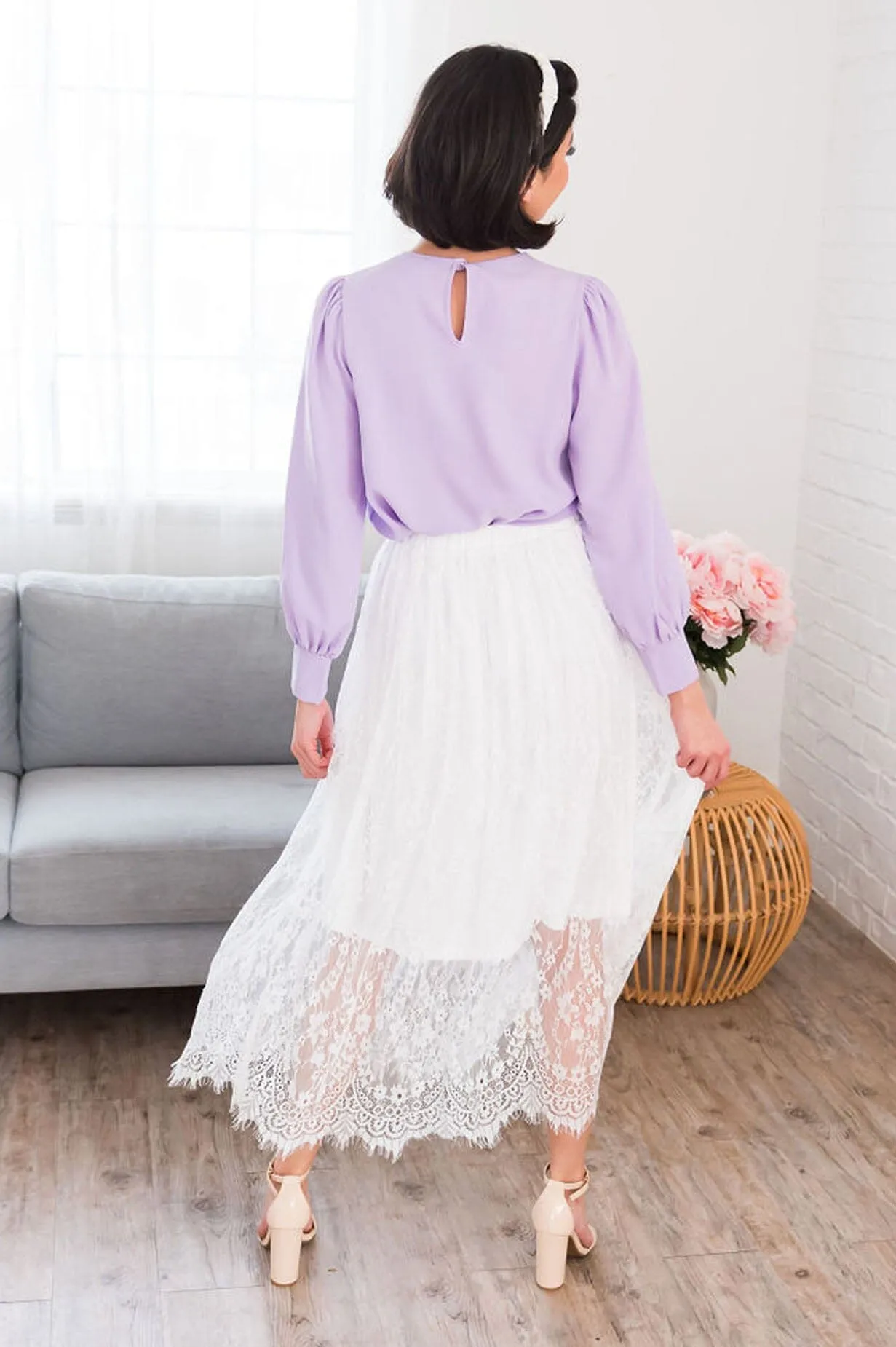 Delicate Lace Modest Maxi Skirt