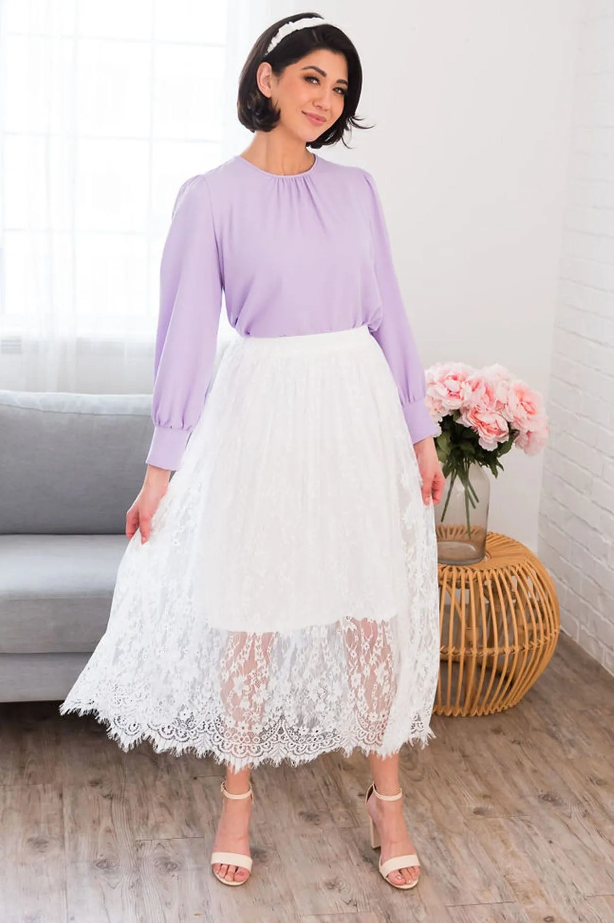 Delicate Lace Modest Maxi Skirt