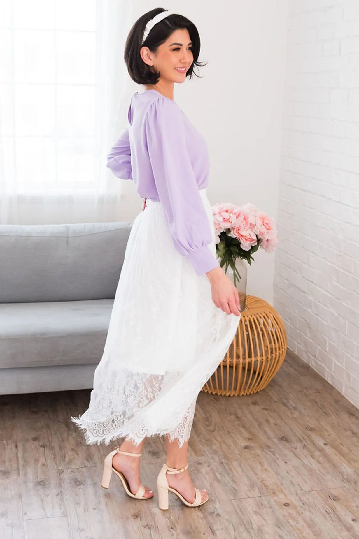 Delicate Lace Modest Maxi Skirt