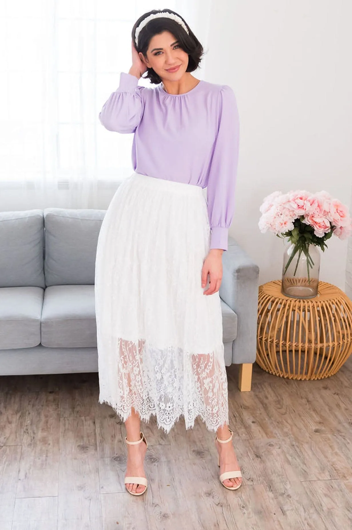 Delicate Lace Modest Maxi Skirt