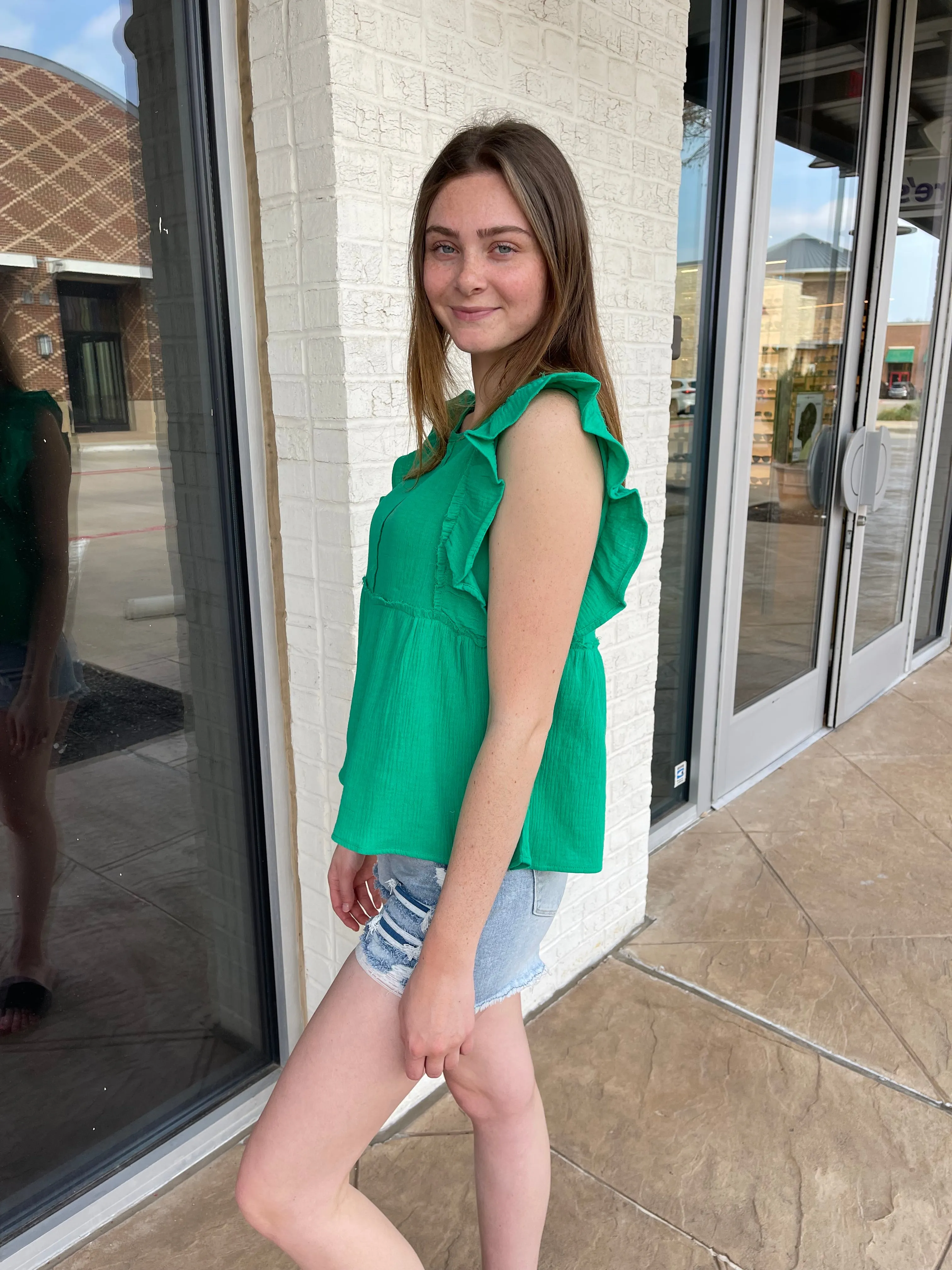 Dixie Babydoll Top Green