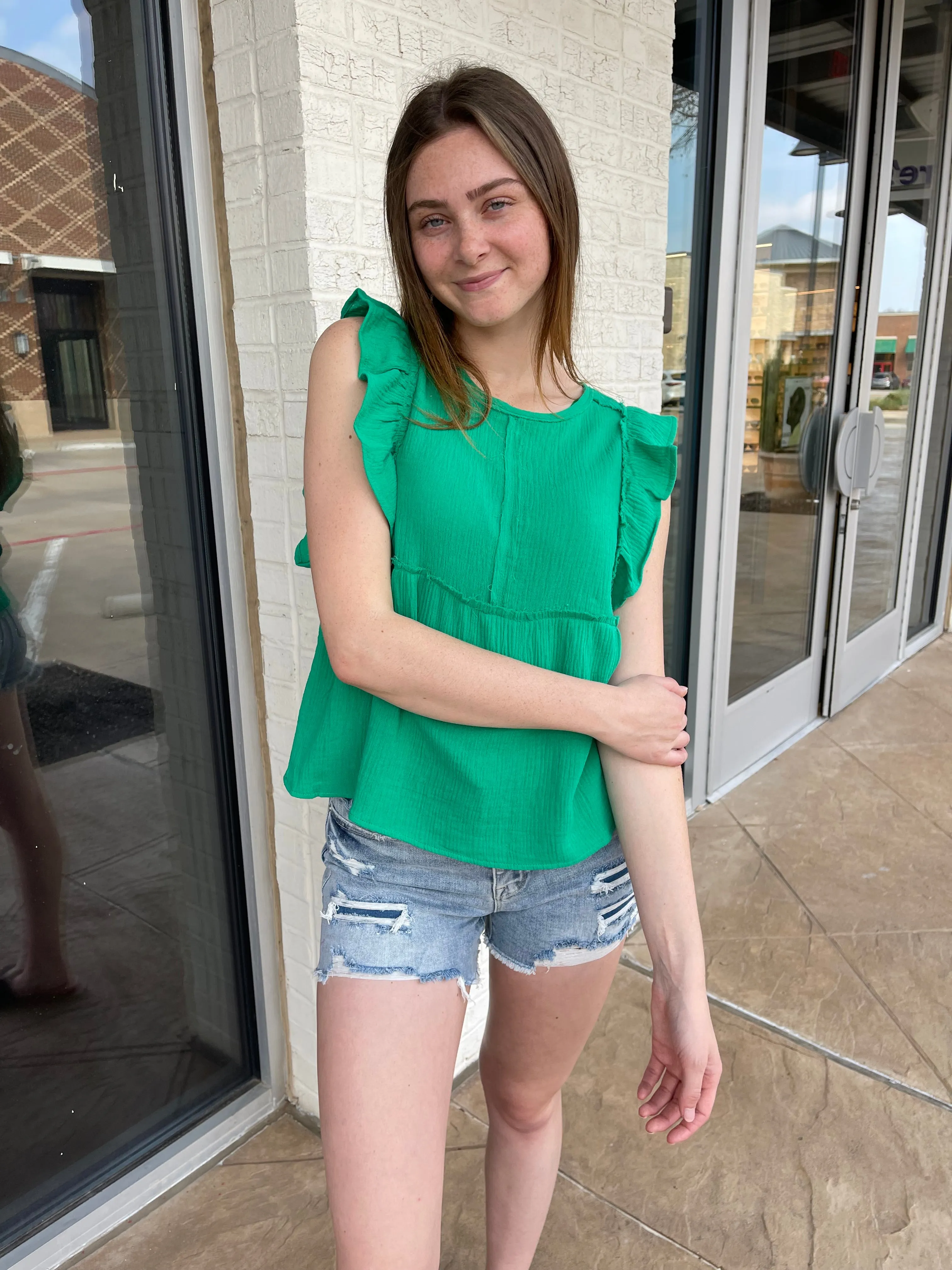 Dixie Babydoll Top Green