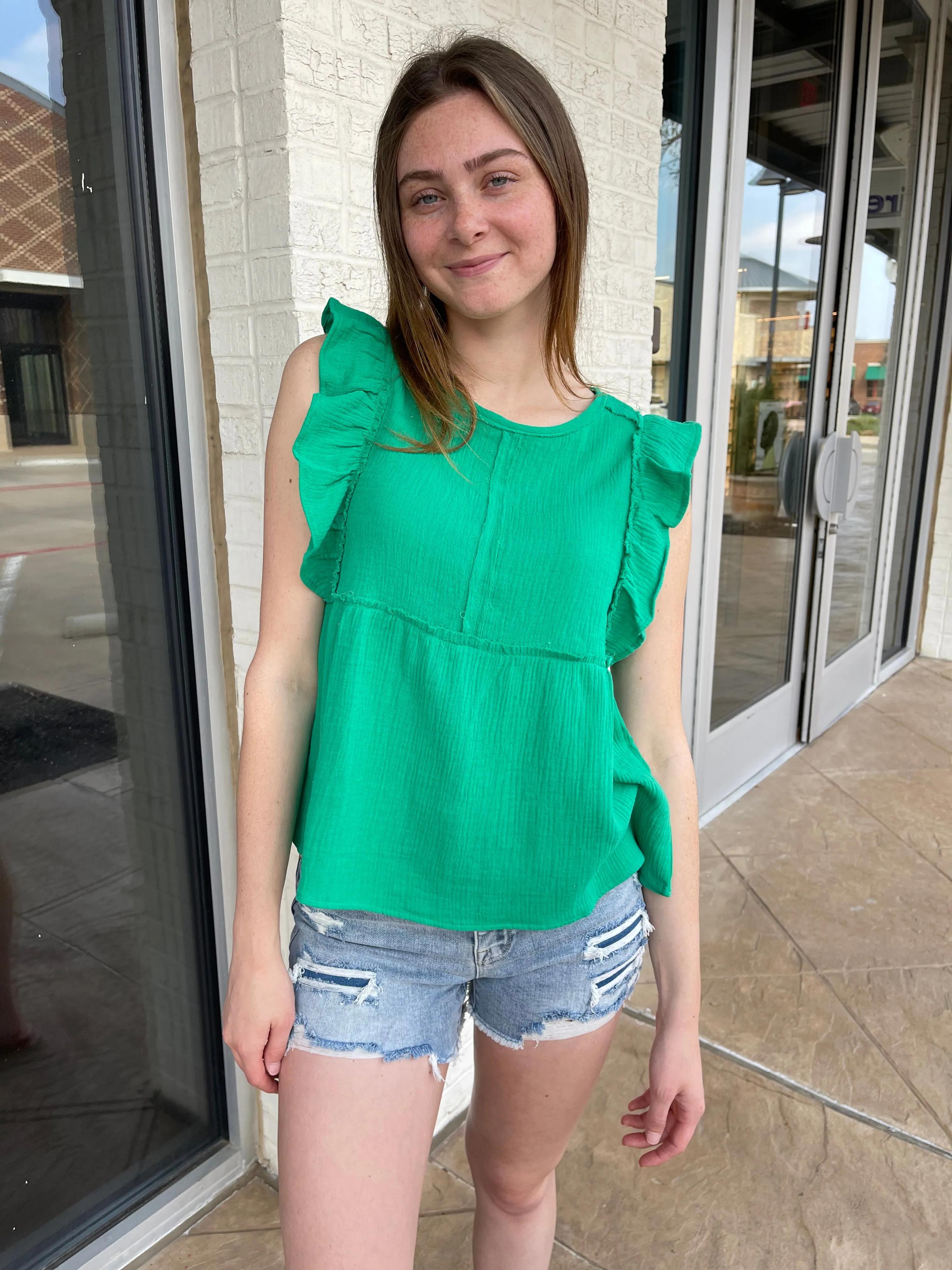 Dixie Babydoll Top Green