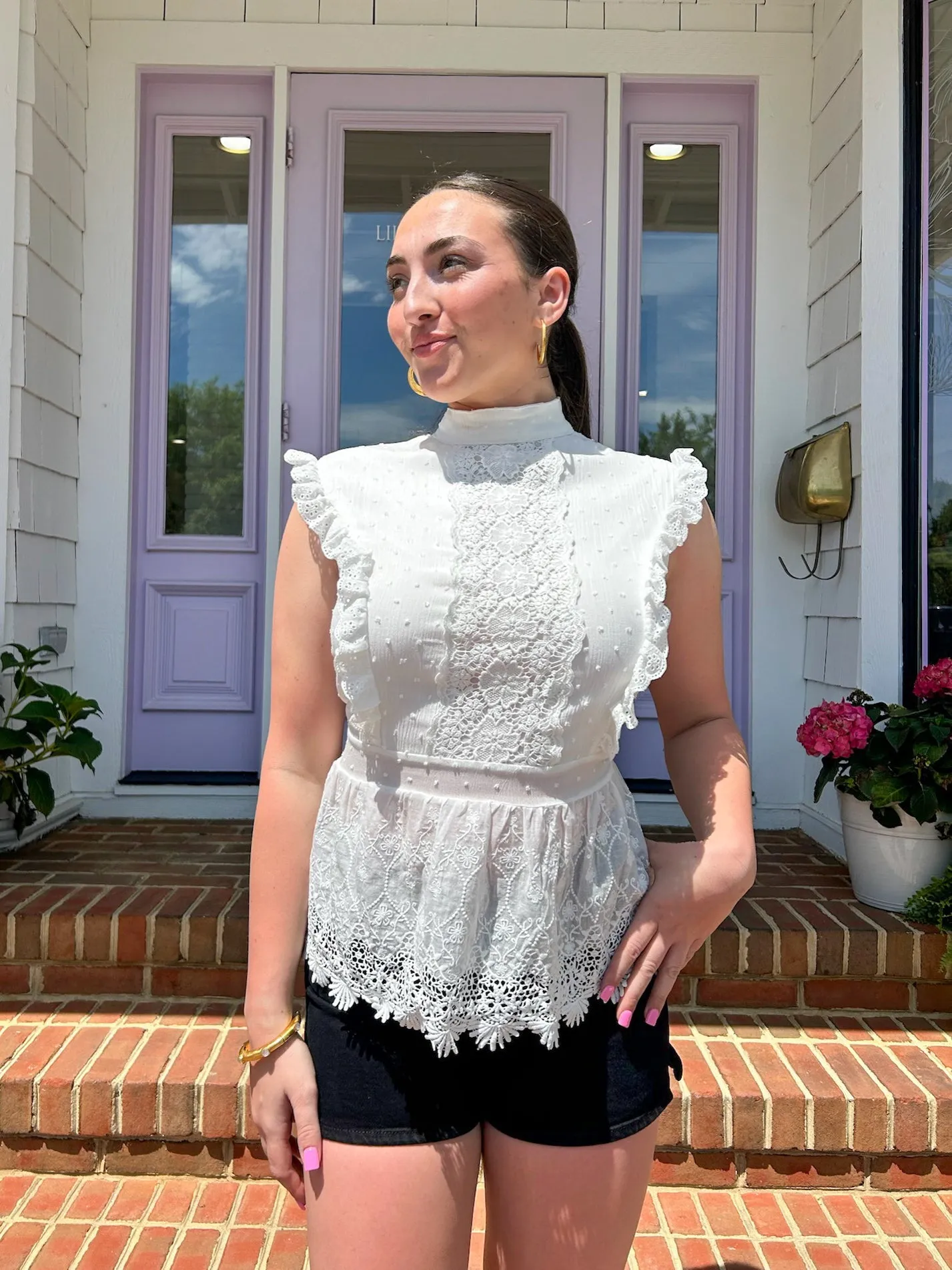Dreamy Lace Backless Blouse