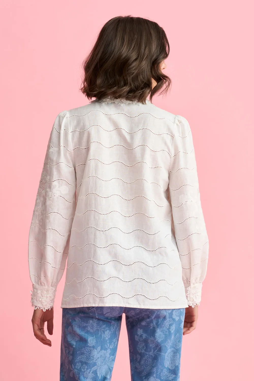 Embroidered Linen Blouse