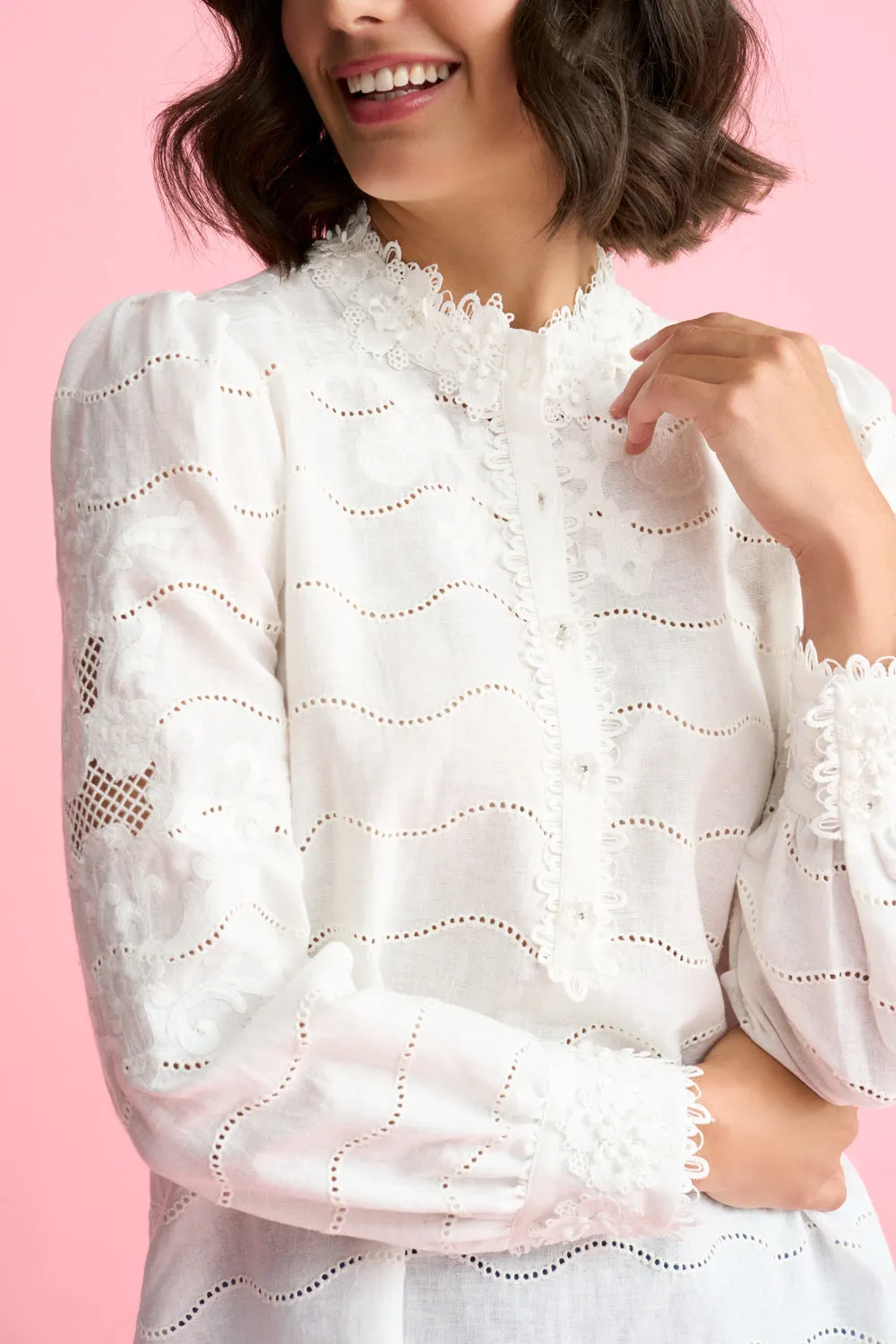 Embroidered Linen Blouse