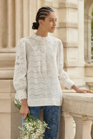 Embroidered Linen Blouse