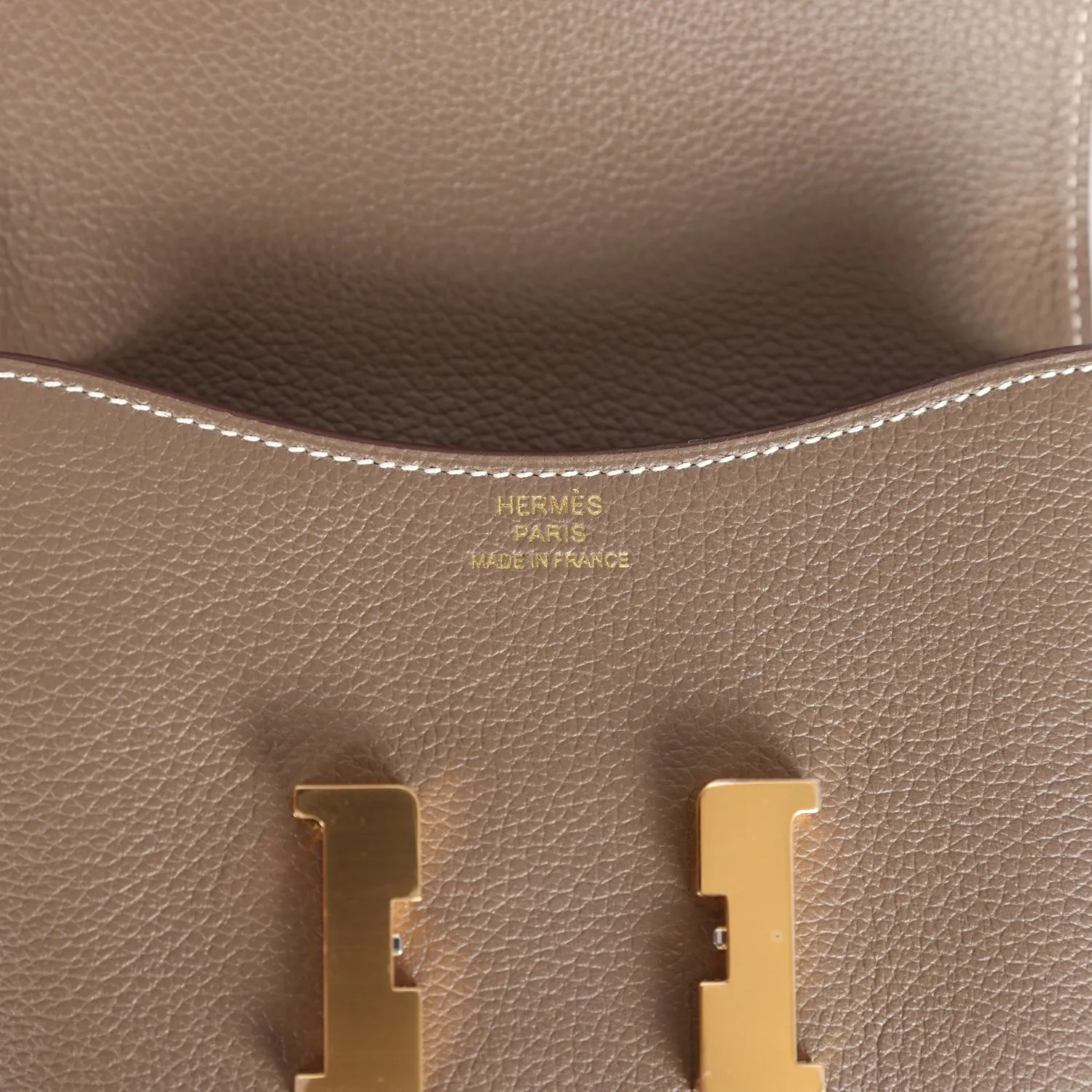 Hermes Constance Slim Wallet Etoupe Evercolor Gold Hardware