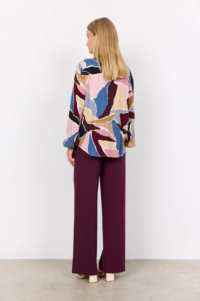 Ilana Blouse in Wine Combi