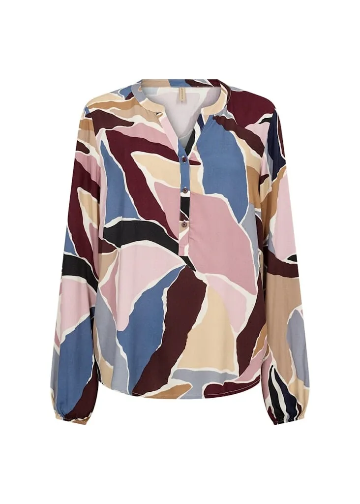 Ilana Blouse in Wine Combi