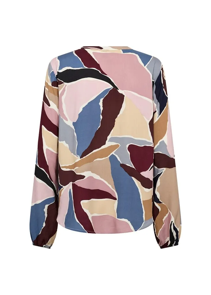Ilana Blouse in Wine Combi