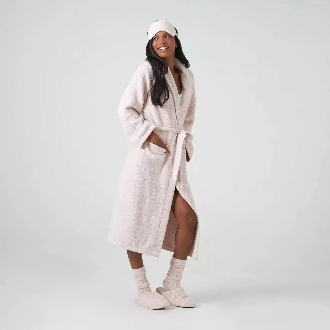 Kashwere Lounge Ultra Soft Blush Pink & White Heathered Spa Socks