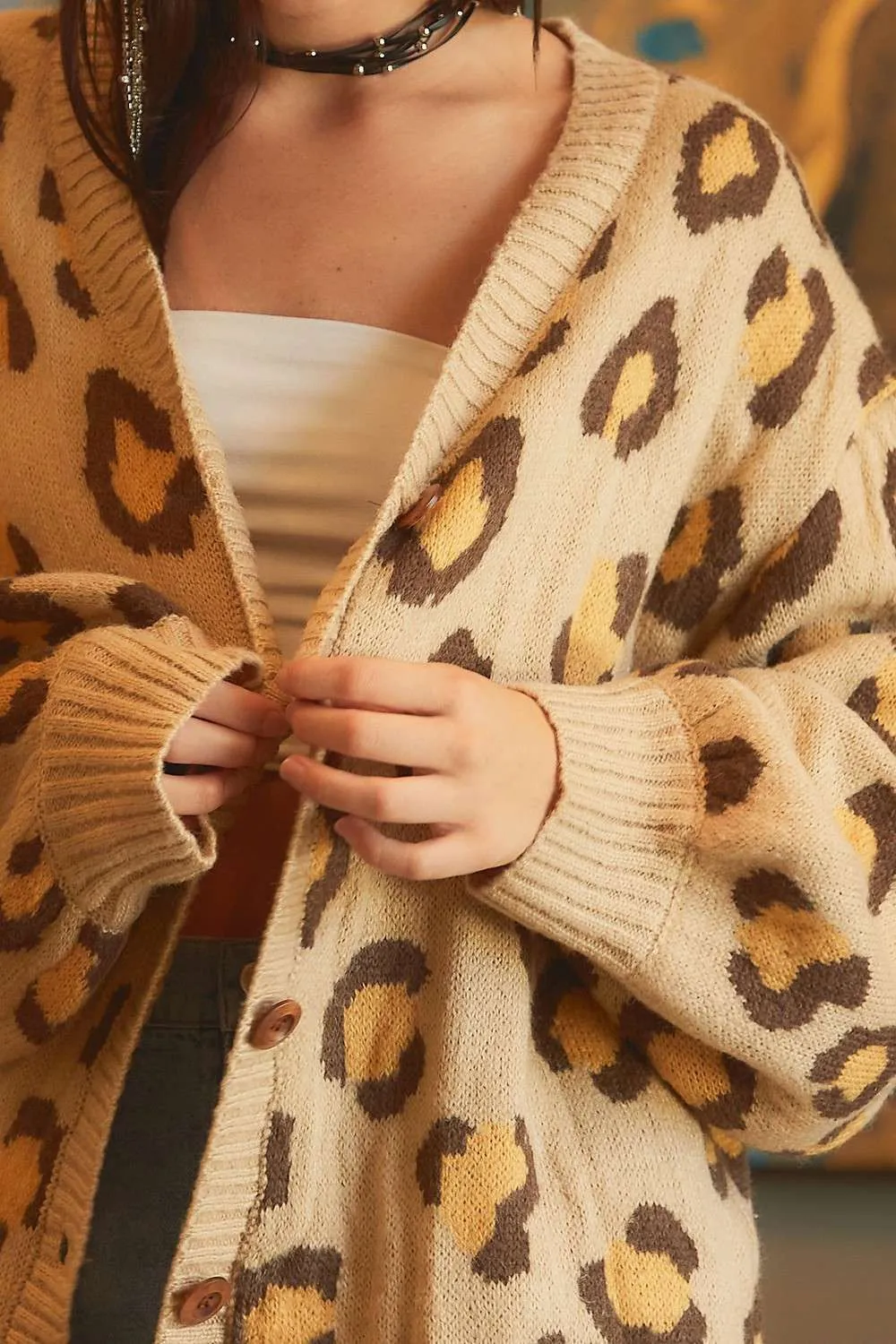 Leopard Print Oversize Cardigan