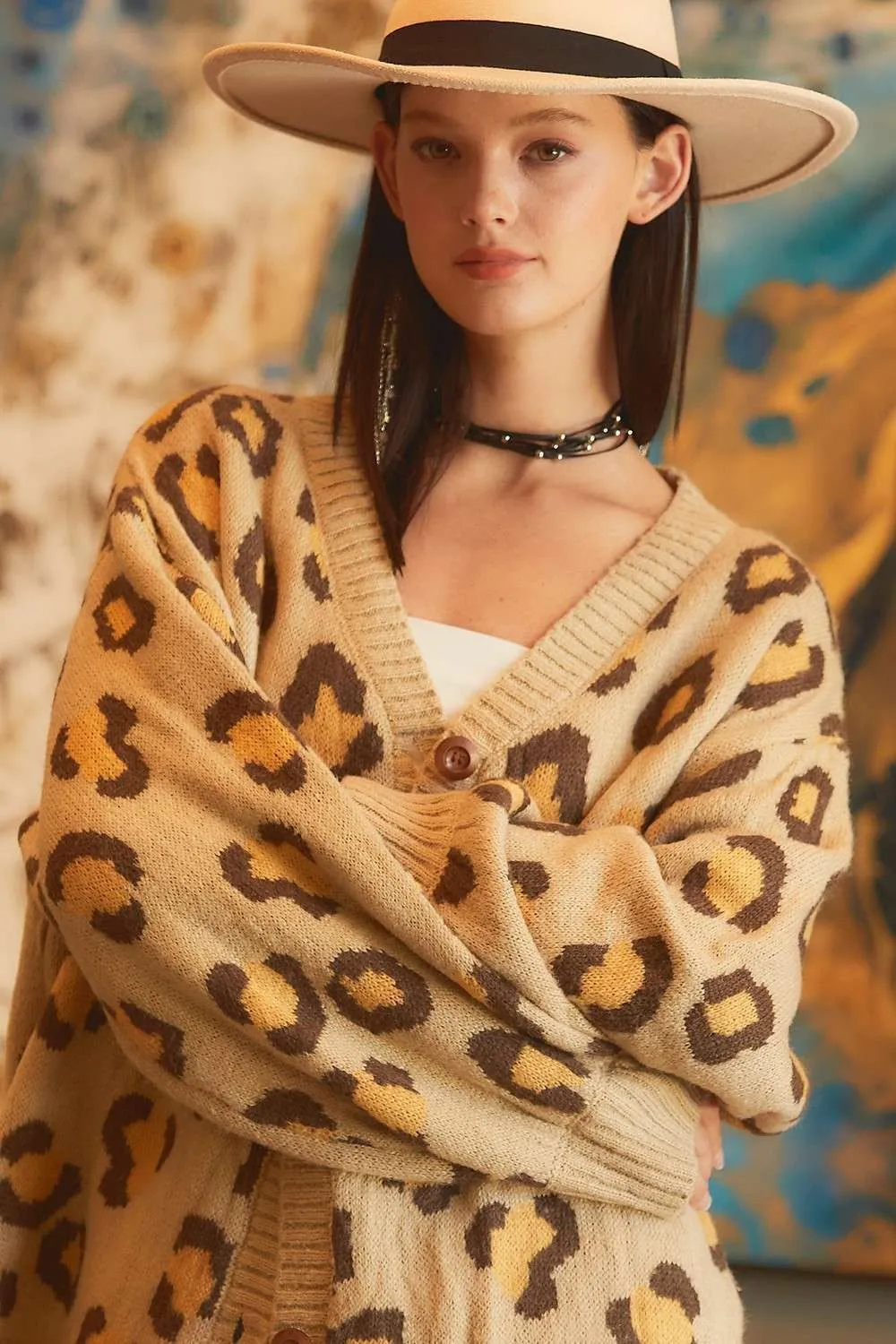 Leopard Print Oversize Cardigan