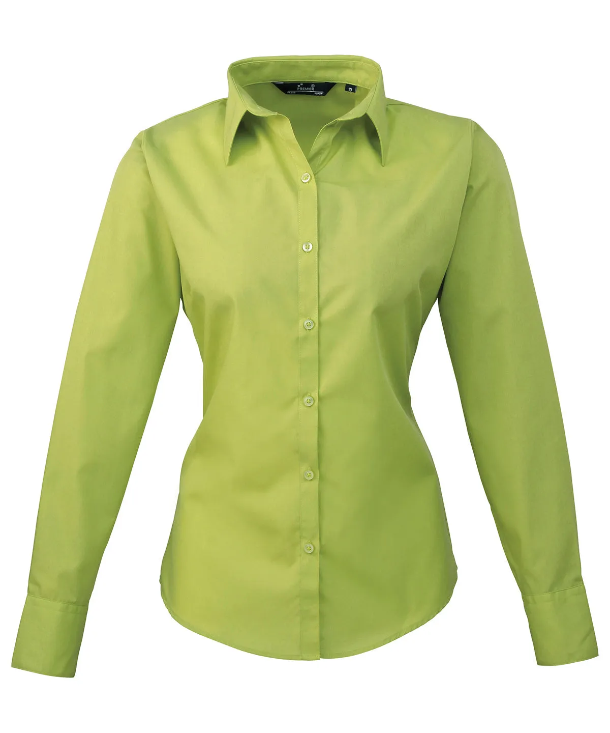 Lime* - Women's poplin long sleeve blouse