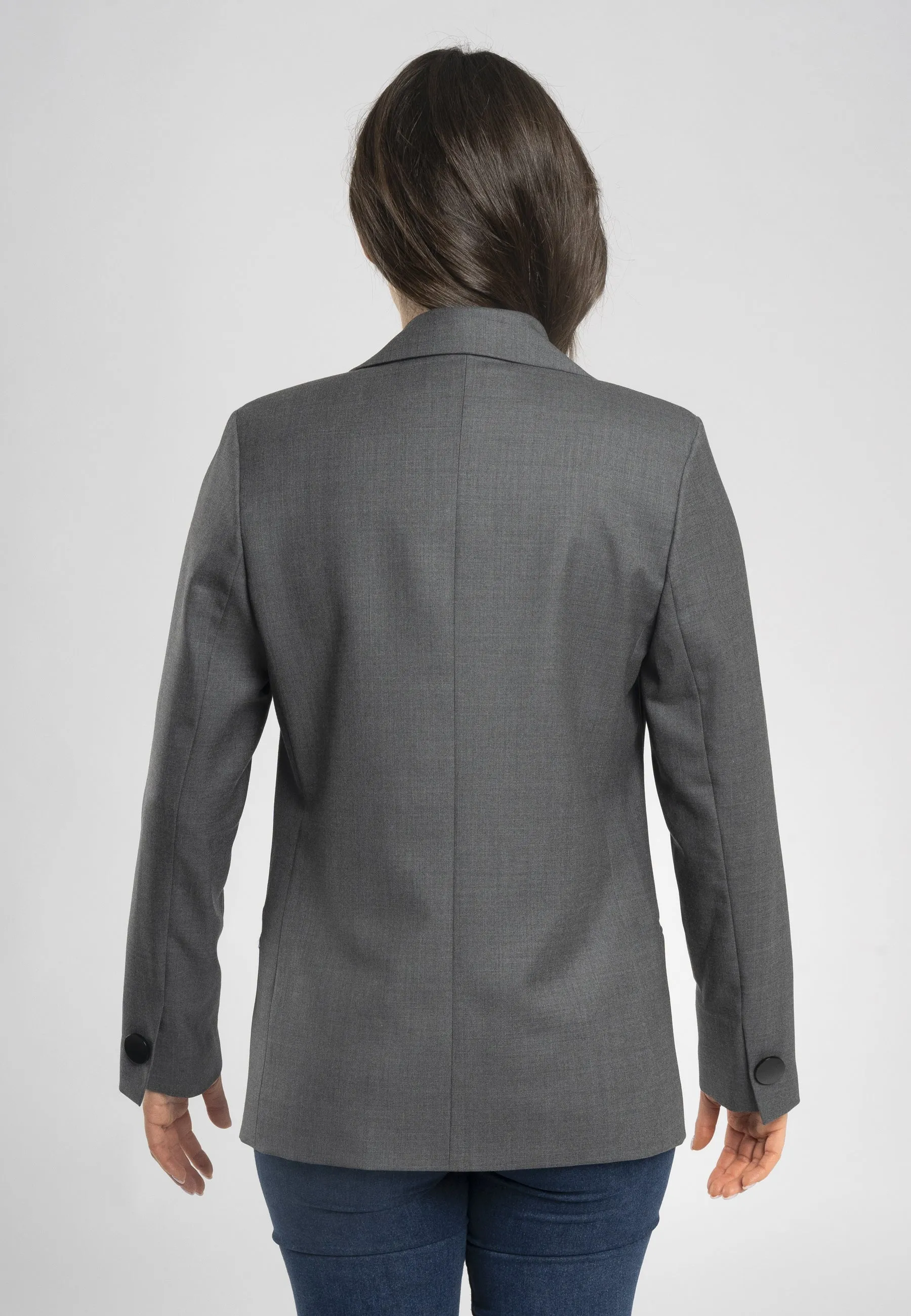 Lisa Italian Wool Women's Blazer - Tailored Slim-Fit Light Grey for Stylish Professional Look, Matches with Sara Grey  Trousers