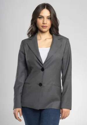 Lisa Italian Wool Women's Blazer - Tailored Slim-Fit Light Grey for Stylish Professional Look, Matches with Sara Grey  Trousers