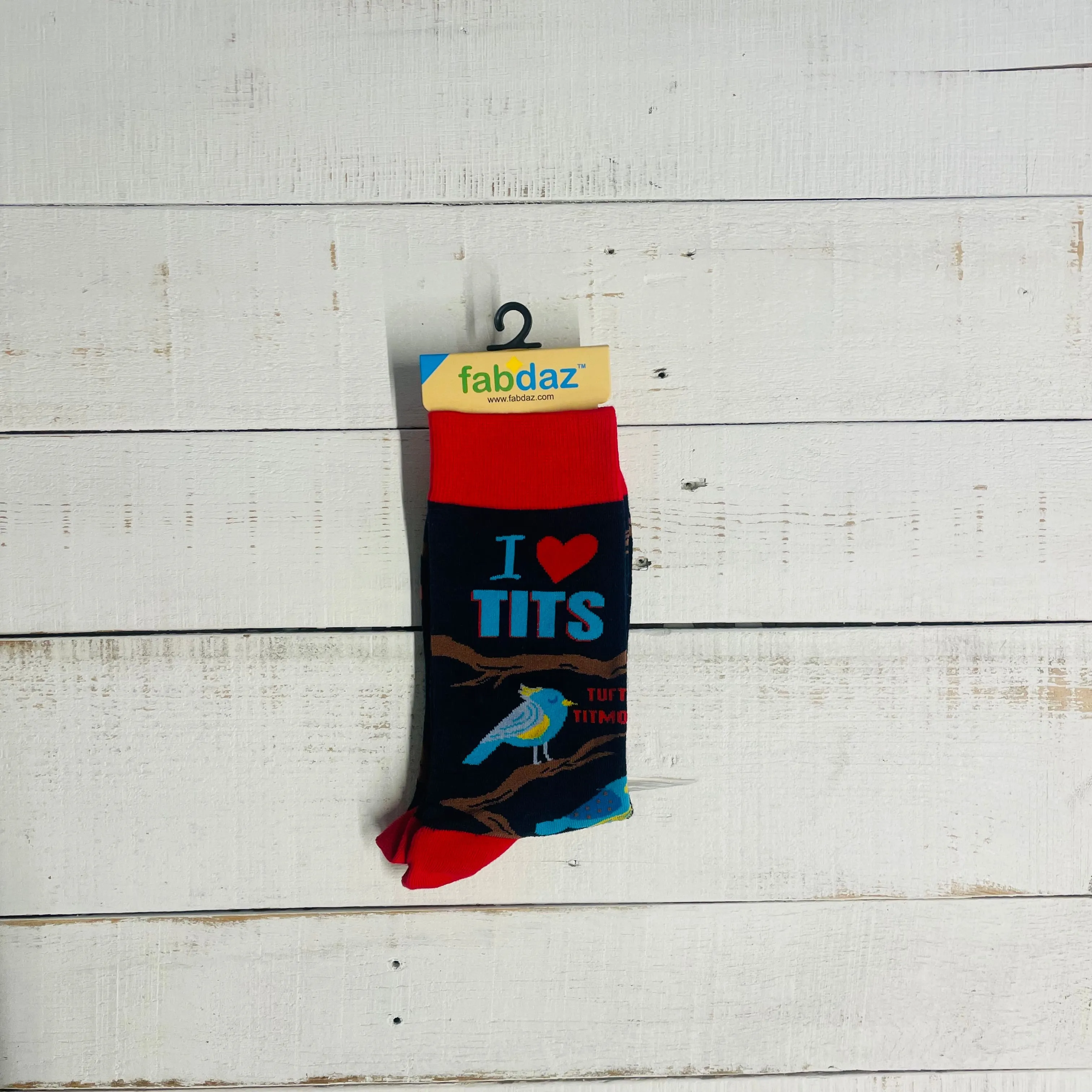 Men's I Heart Tits Novelty Crew Socks