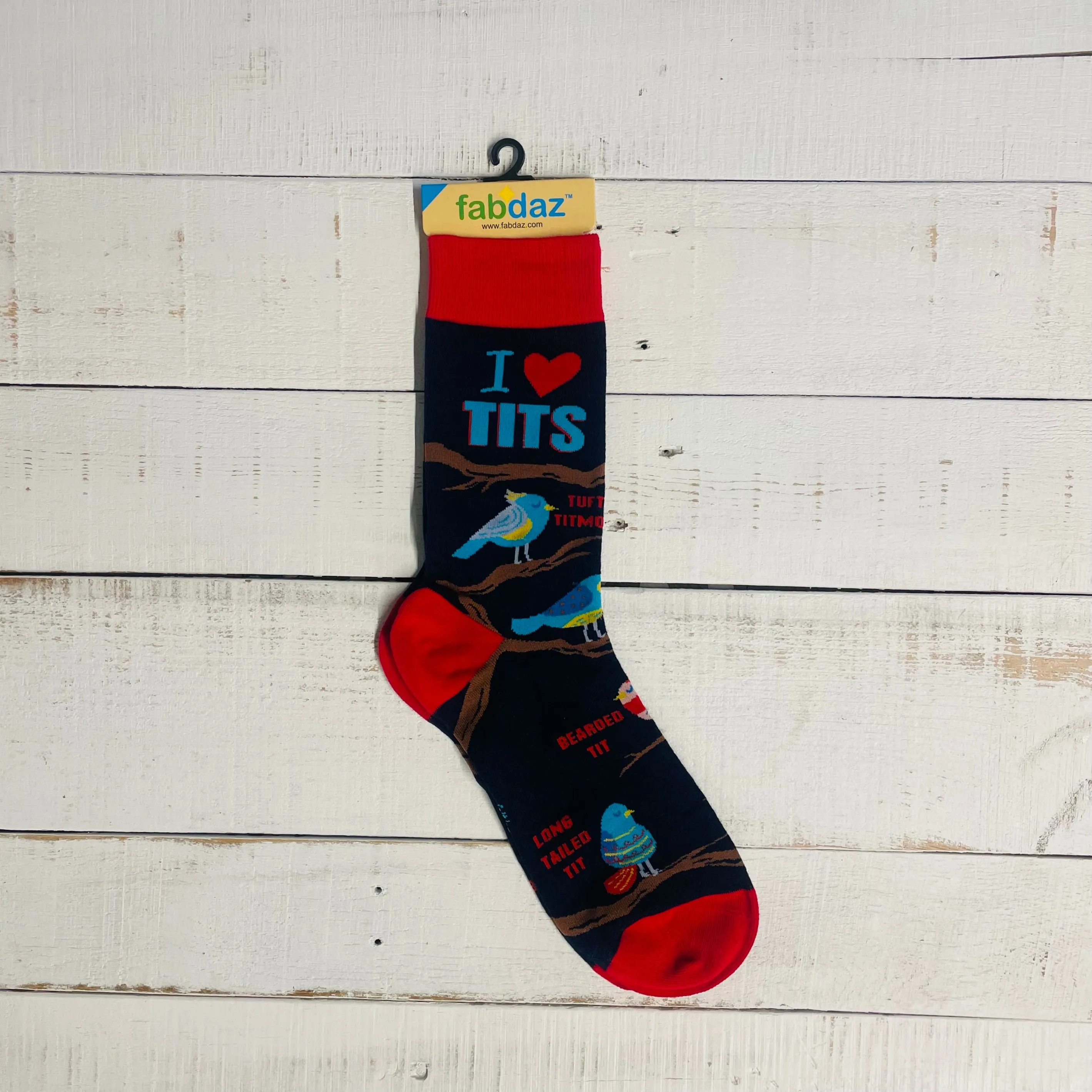 Men's I Heart Tits Novelty Crew Socks