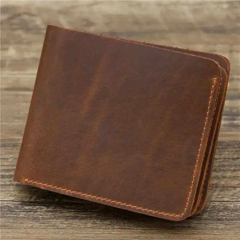 Men's Leather Wallet | Genuine Crazy Horse Leather, 3-Fold Design & Compact Sizing