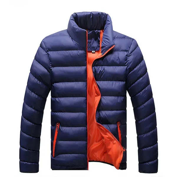 Mens Winter Warm Slim Casual Windbreaker Quilted Jacket