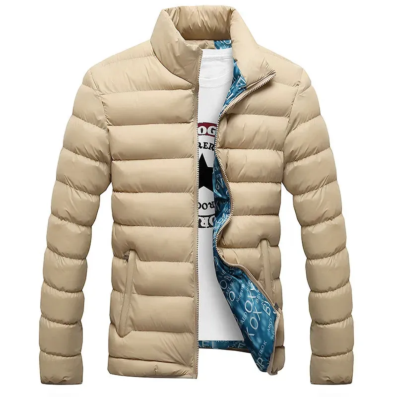 Mens Winter Warm Slim Casual Windbreaker Quilted Jacket