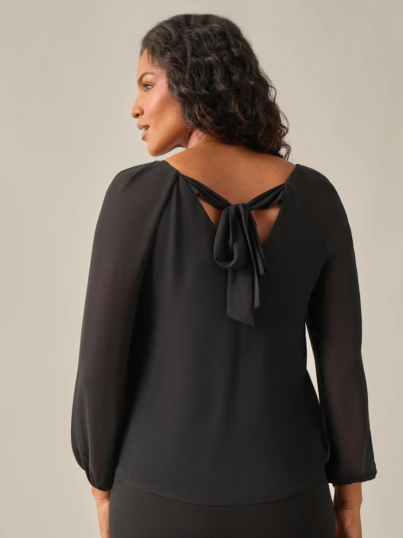 Plus Size Raglan Sleeve Blouse, Black
