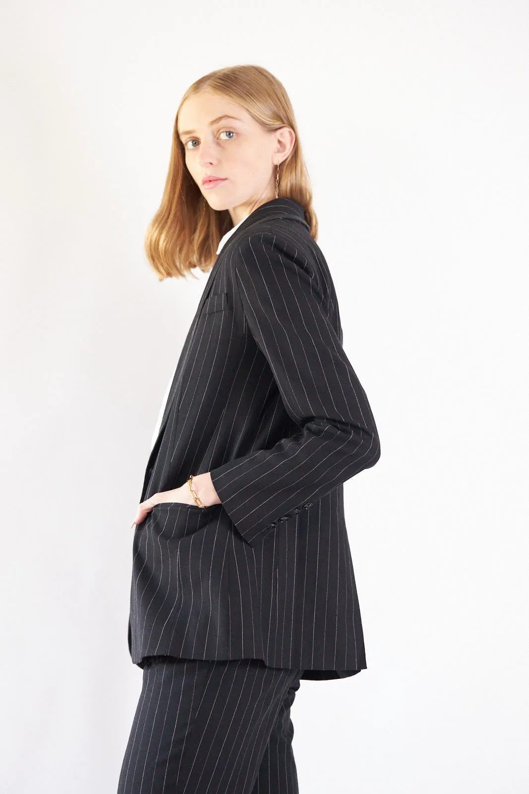 Power Woman- Black/White Pinstripes Blazer/Suit