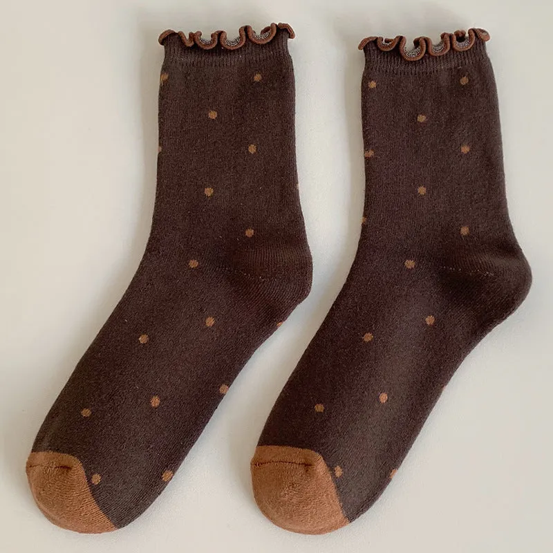 Retro Polka Dot Cotton Socks | Cute & Comfortable Footwear
