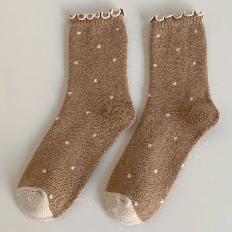Retro Polka Dot Cotton Socks | Cute & Comfortable Footwear