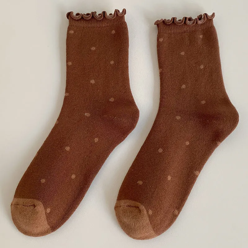 Retro Polka Dot Cotton Socks | Cute & Comfortable Footwear