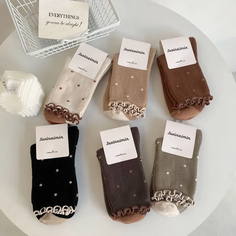 Retro Polka Dot Cotton Socks | Cute & Comfortable Footwear